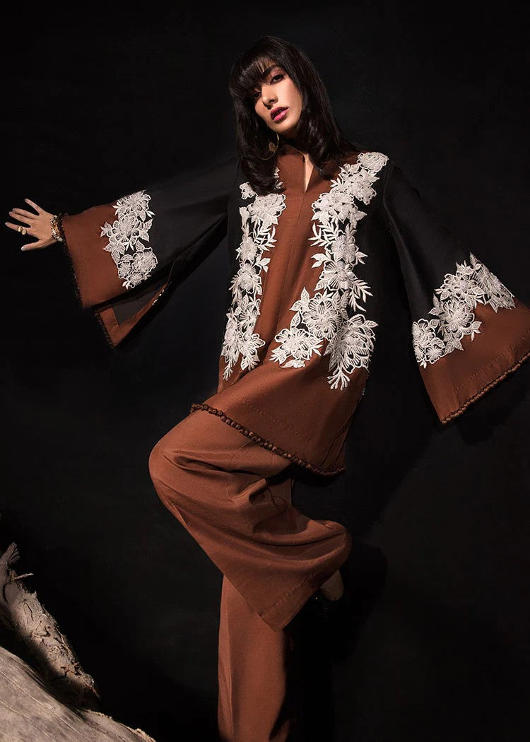 Amber - Brown Silk Trouser Shirt