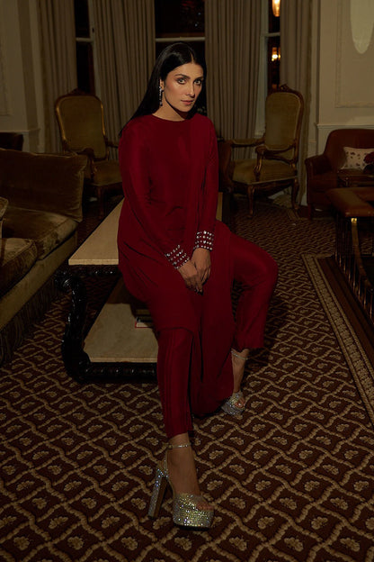 Ameli - Burgundy Cord Dress