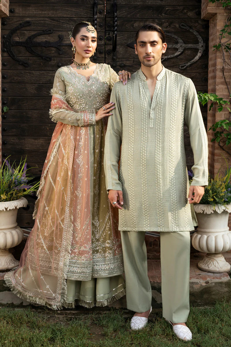 Amil – Rang Rasiya Green Chiffon Formal Pishwas Dress Pakistanimoda