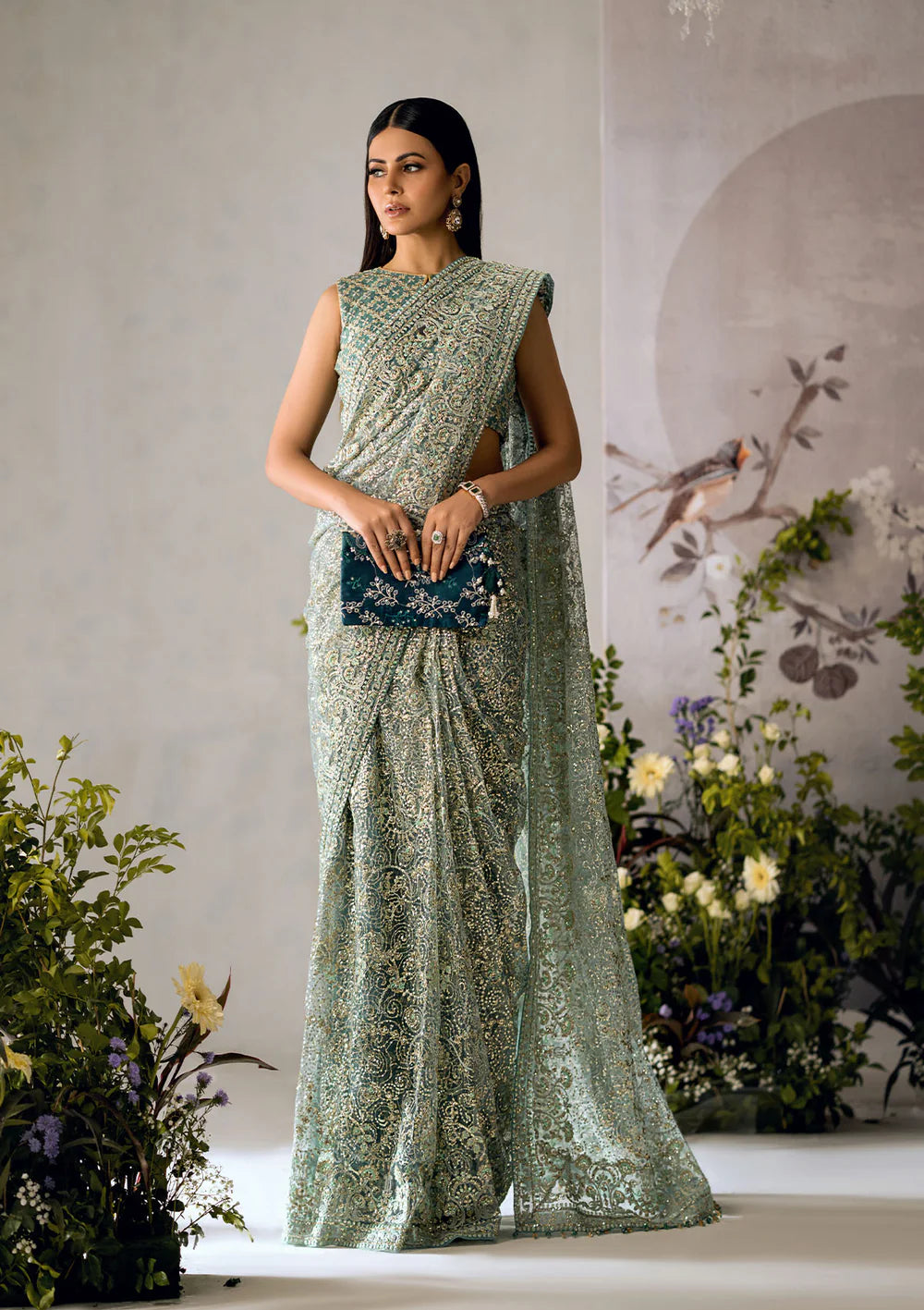 Aqua Beautiful Designer Saree By AIK