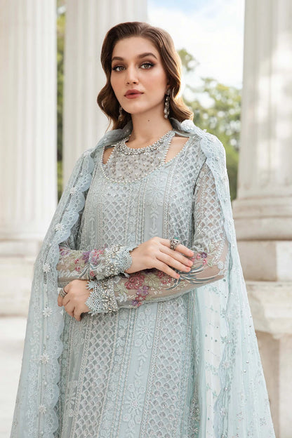 Aqua Unstitched Suit - Maria B Chiffon Collection