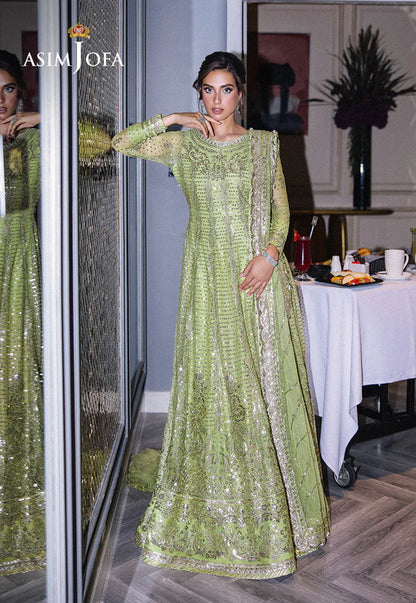 Asim Jofa-AJFF-04 Pakistani Fansy Embroidered Net Kalidaar outfit