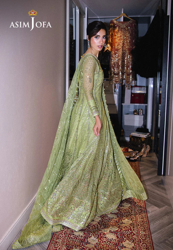 Asim Jofa-AJFF-04 Pakistani Fansy Embroidered Net Kalidaar outfit