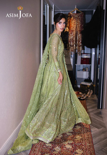 Asim Jofa-AJFF-04 Pakistani Fansy Embroidered Net Kalidaar outfit