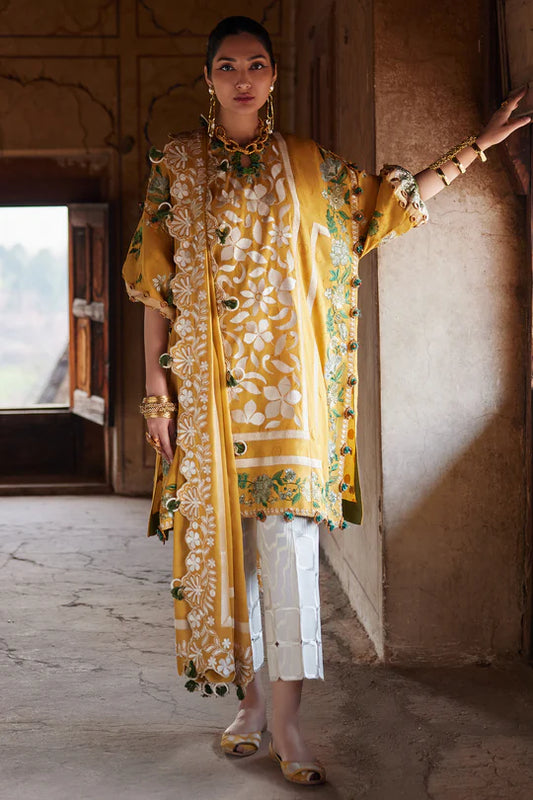 Aurelia 08-B- Sunshine in Marigold Lawn Ensemble By-Elan