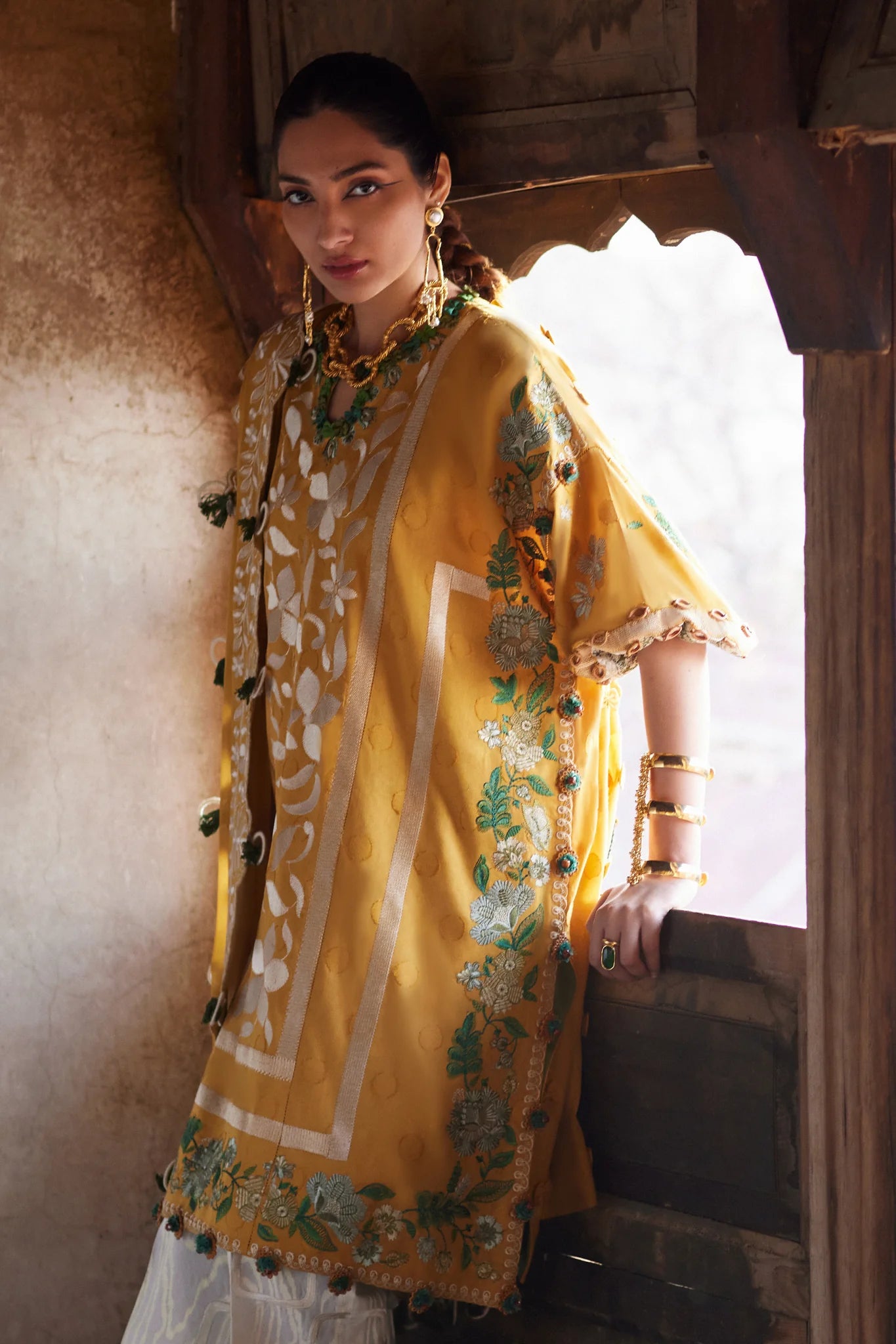 Aurelia 08-B- Sunshine in Marigold Lawn Ensemble By-Elan