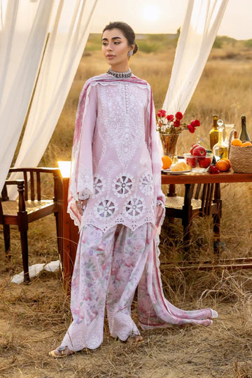Aurelia by Zainab Chottani powder pink lawn 3PC stitched suit with chiffon dupatta