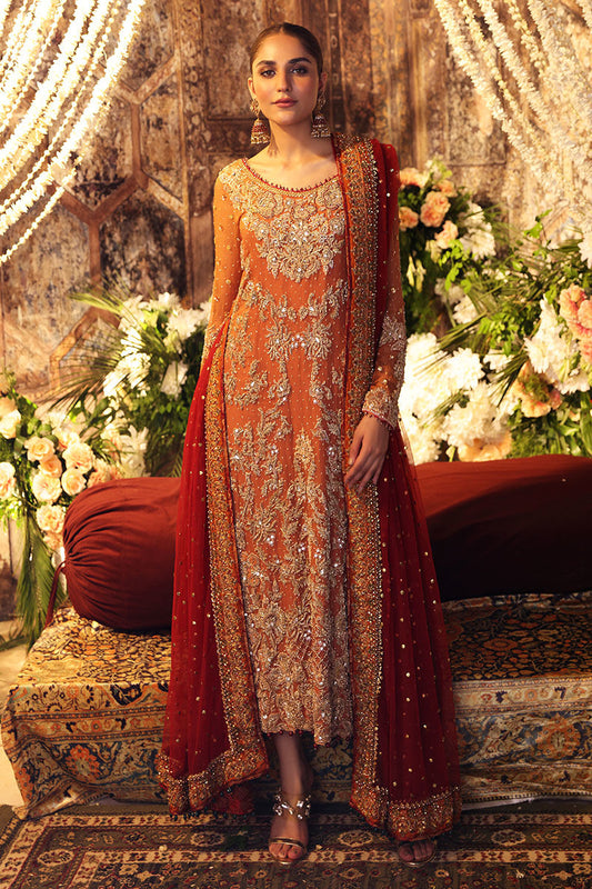 Aveeza-Rust Bridal Outfit with handworked Detailing and Pants