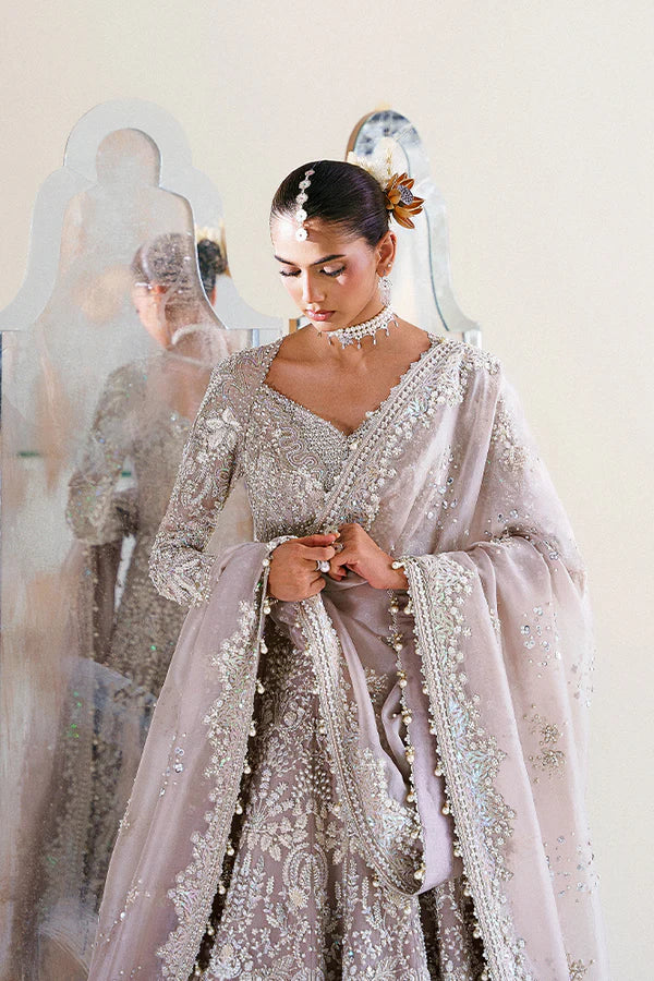 Ayat by Suffuse nikkah bridal pishwas with mirror and glass embellishments
