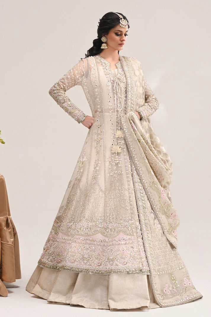 Ayla- Artisanal beige dress with resham embroidery and hand detailing By- Saad Bin Shahzad