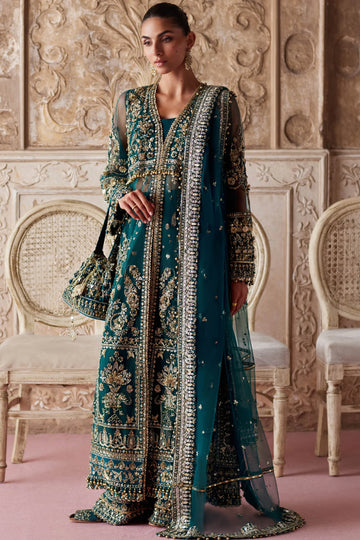 Aylin-e-Jade jade embellished bridal jacket and izaar outfit by Zaha – Pakistanimoda