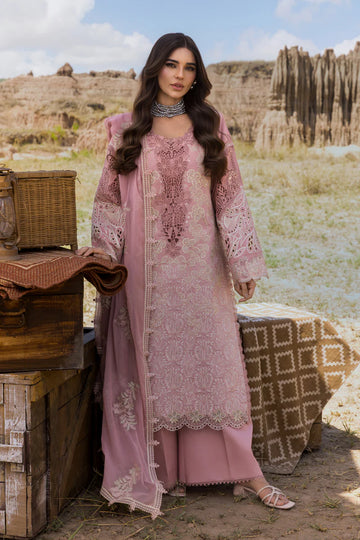Aysel- Tea Pink Premium Lawn Eid Edit' 25 Ensemble By- Rang Rasiya