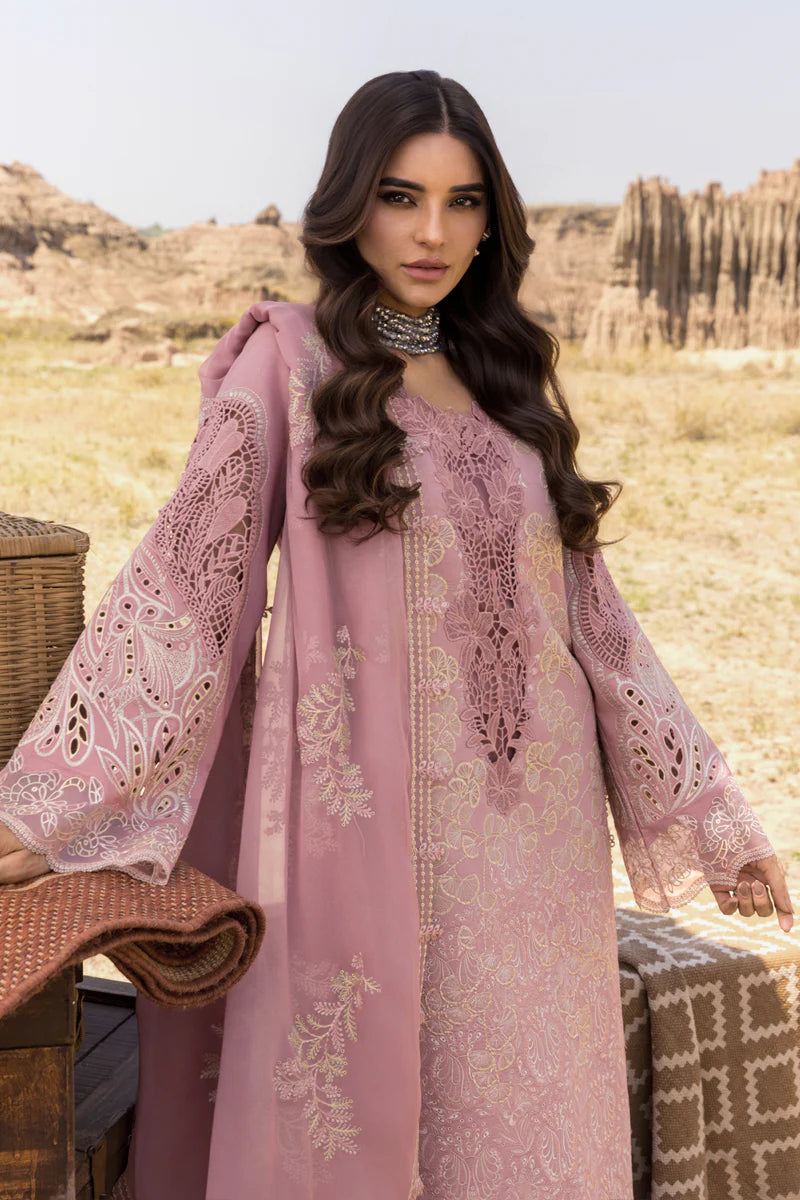 Aysel- Tea Pink Premium Lawn Eid Edit' 25 Ensemble By- Rang Rasiya