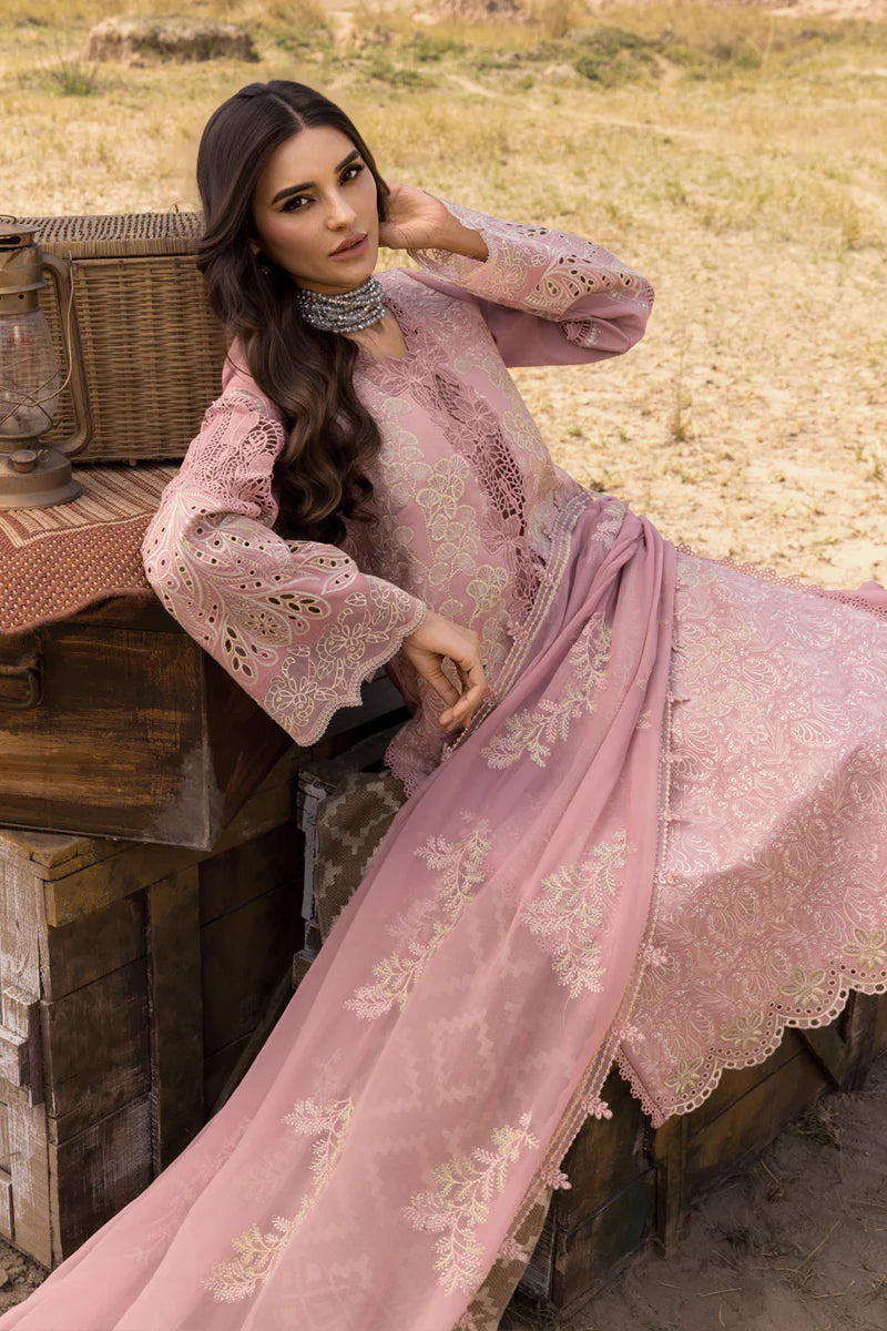 Aysel- Tea Pink Premium Lawn Eid Edit' 25 Ensemble By- Rang Rasiya