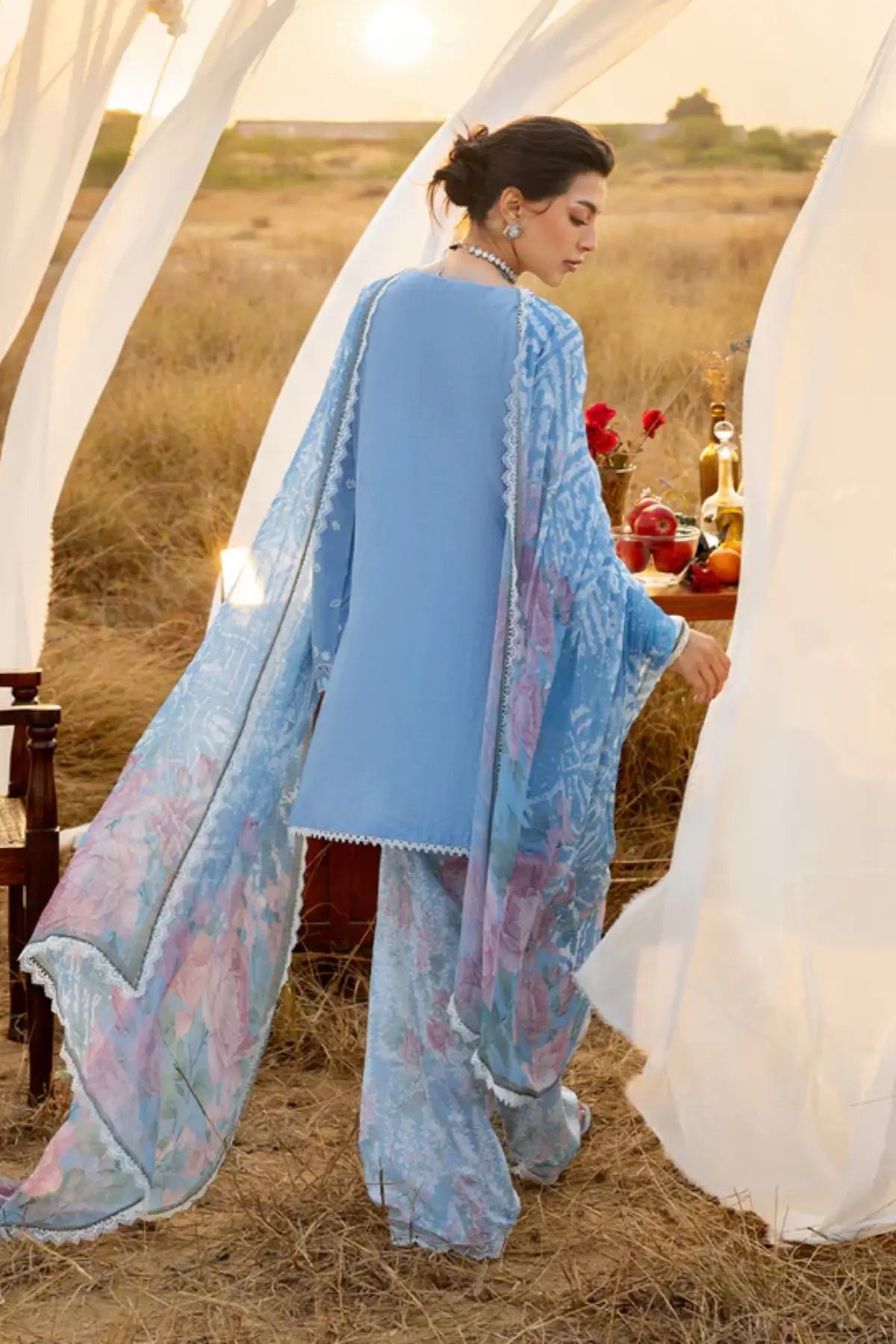 Zainab Chottani Azule 05 powder blue stitched lawn 3PC with chiffon dupatta