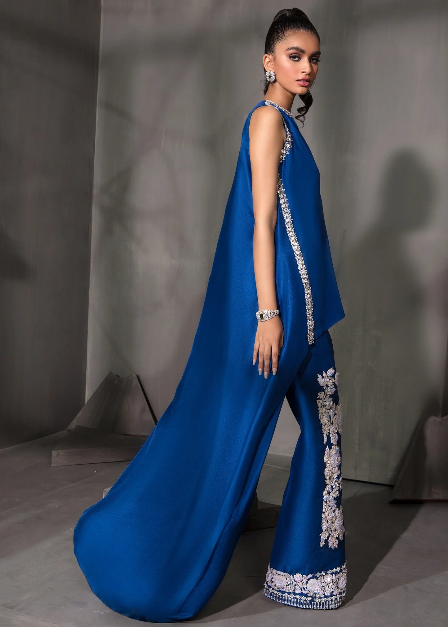 Azure - Blooming Silk Trouser Shirt