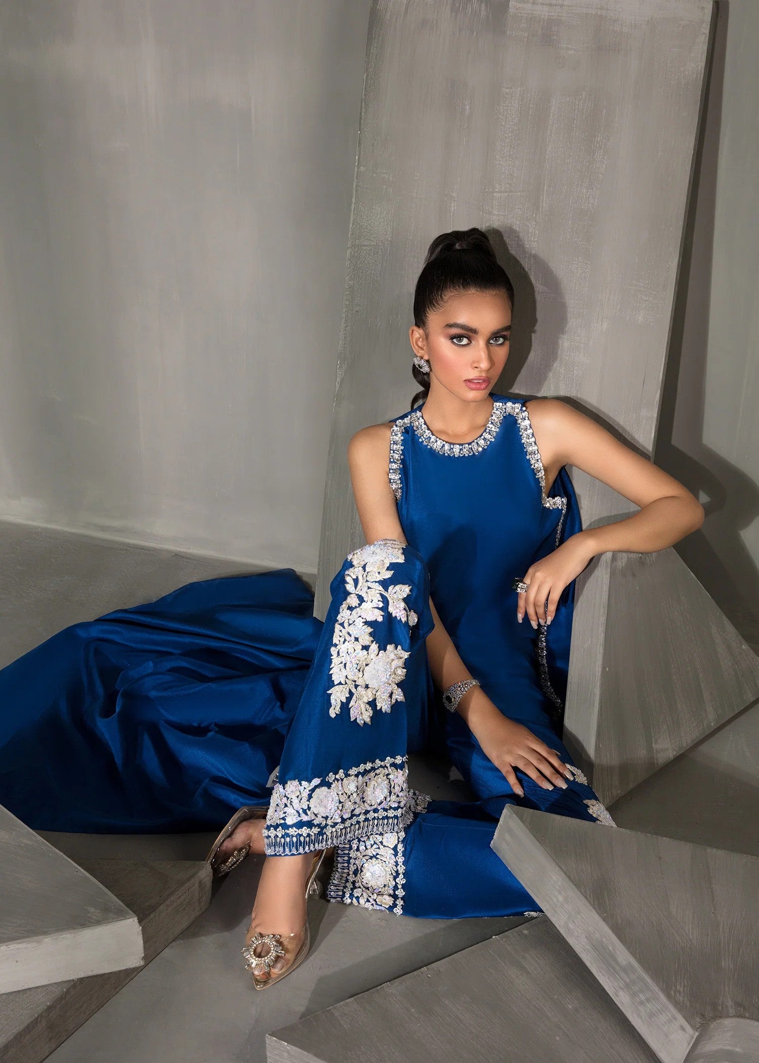 Azure - Blooming Silk Trouser Shirt