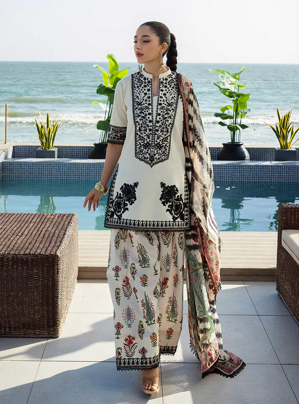 Azureh- Off-white Printed Lawn Ensemble By- Zainab Chottani