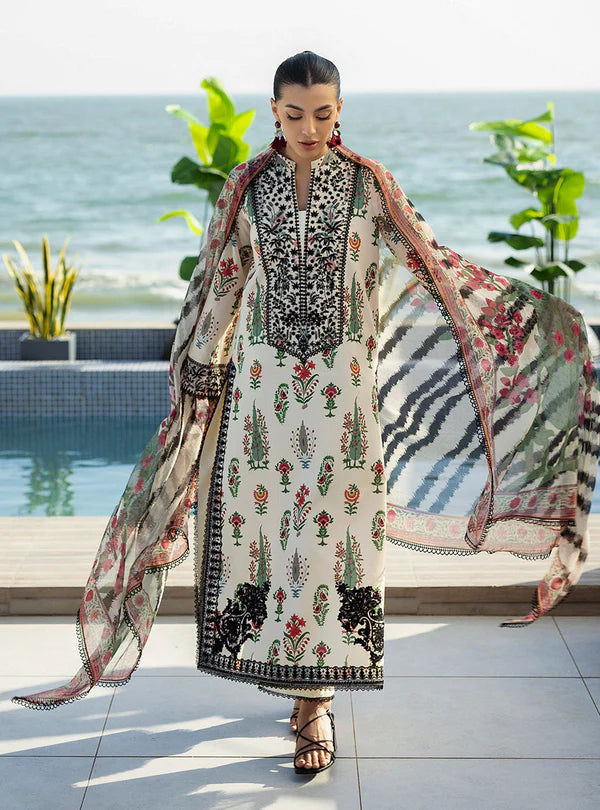 Azureh- Off-white Printed Lawn Ensemble By- Zainab Chottani