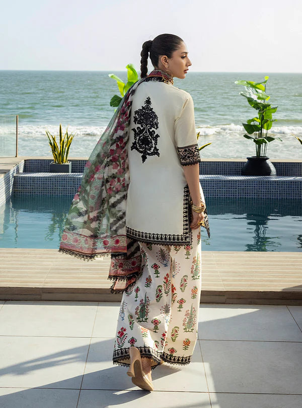 Azureh- Off-white Printed Lawn Ensemble By- Zainab Chottani