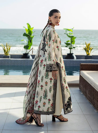 Azureh- Off-white Printed Lawn Ensemble By- Zainab Chottani