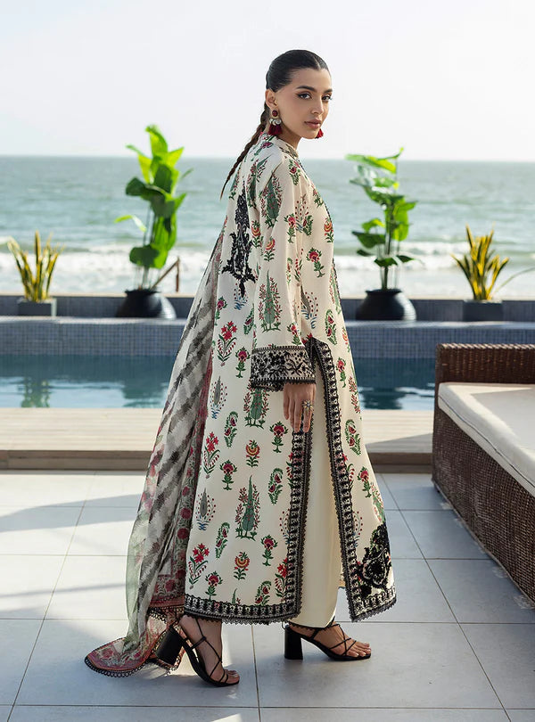 Azureh- Off-white Printed Lawn Ensemble By- Zainab Chottani