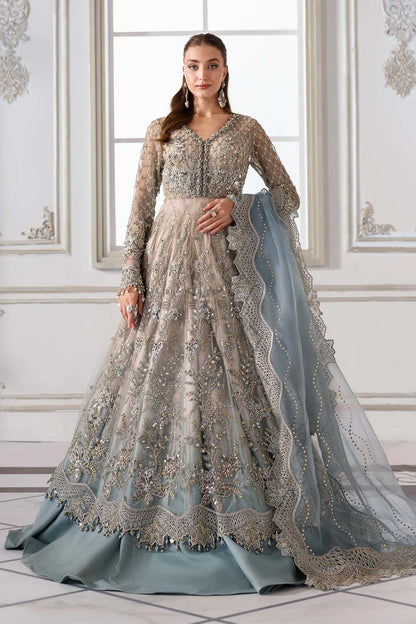 BD-3002- Coffee Embroidered Net Suit By-Maria.B