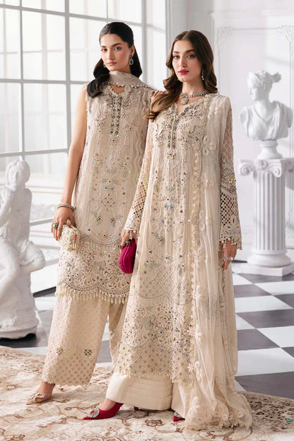 BD-3007 -Off-White Embroidered Chiffon Suit By-Maria.B