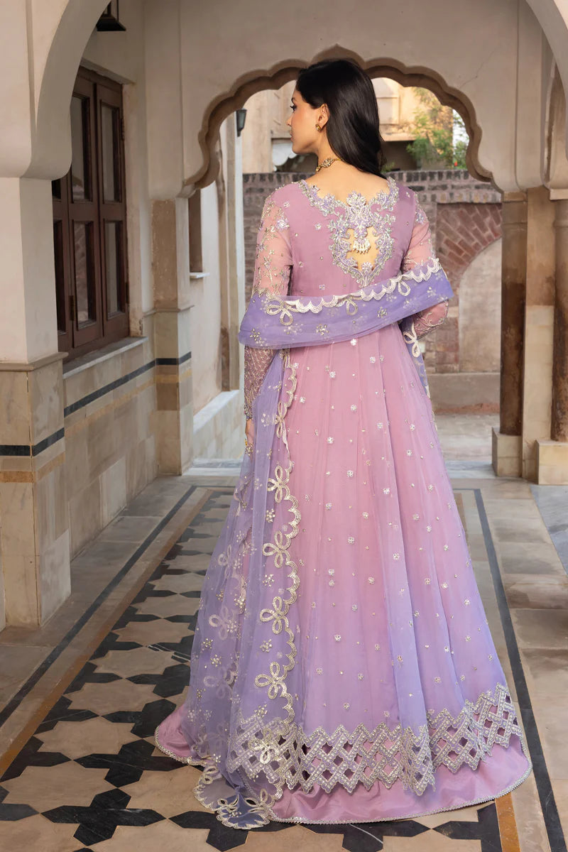 Basma Rang Rasiya Crystal Lilac stitched pishwas with raw silk trouser – Canada shipping