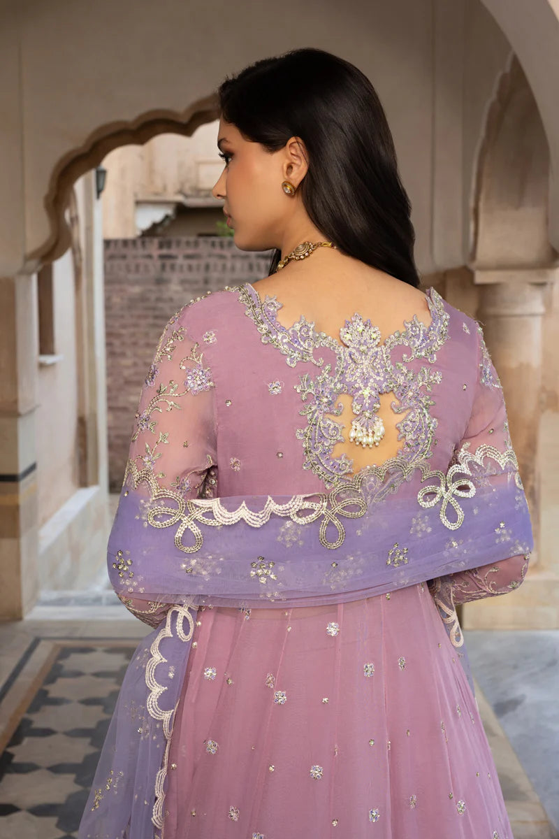 Basma Rang Rasiya Crystal Lilac stitched pishwas with raw silk trouser – Canada shipping