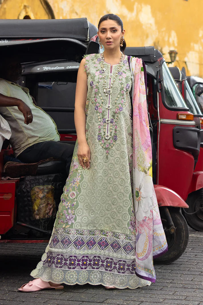 Beaming Drift- Mint  Manaram Luxury lawn Outfit By- Mushq