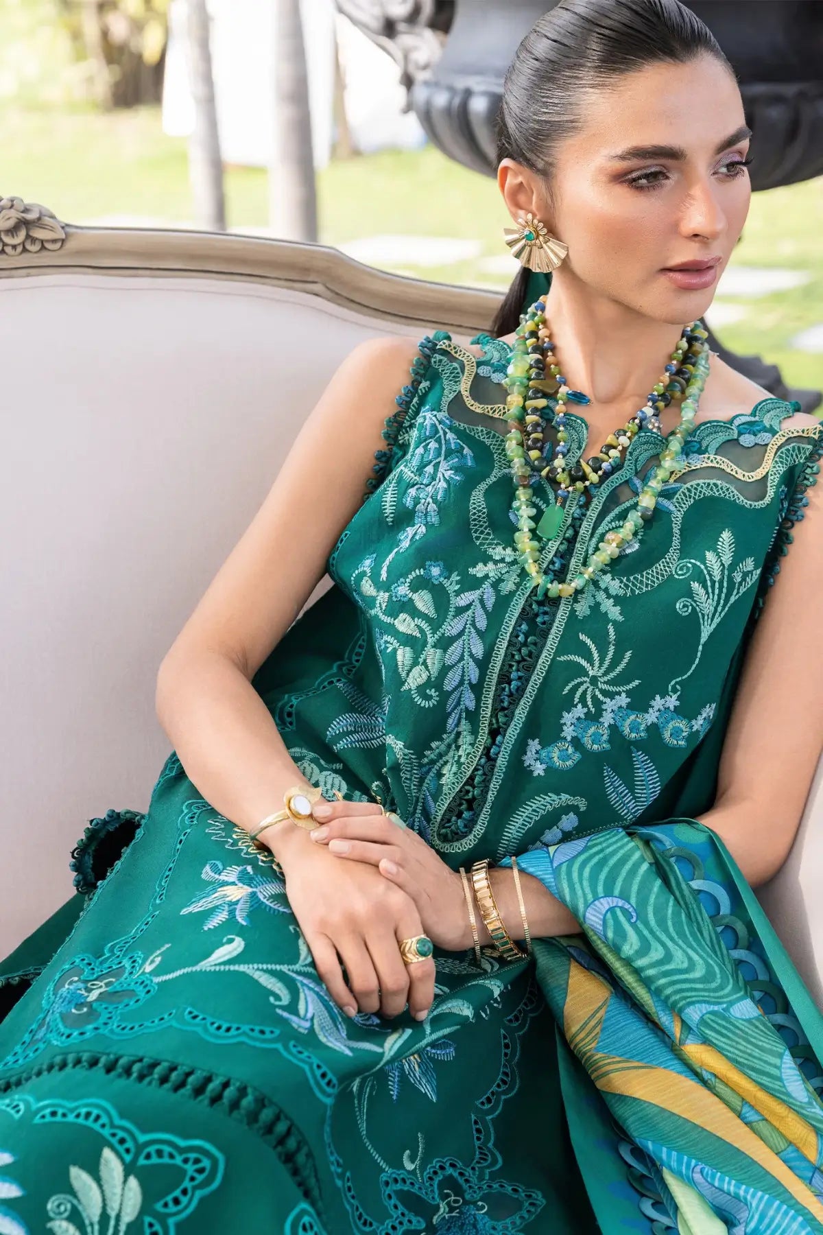 Beauty in Bloom D3B emerald stitched suit Crimson Lawn 2026 Pakistanimoda