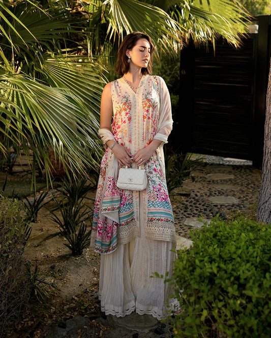 Beldene- Luxury Silk  Sharara Set By- Faiza Saqlain