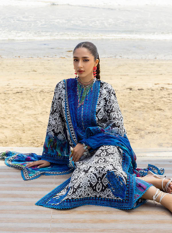 Bella-Gorgeous Black and White 3-piece Printed Lawn Suit By-Zainab Chottani