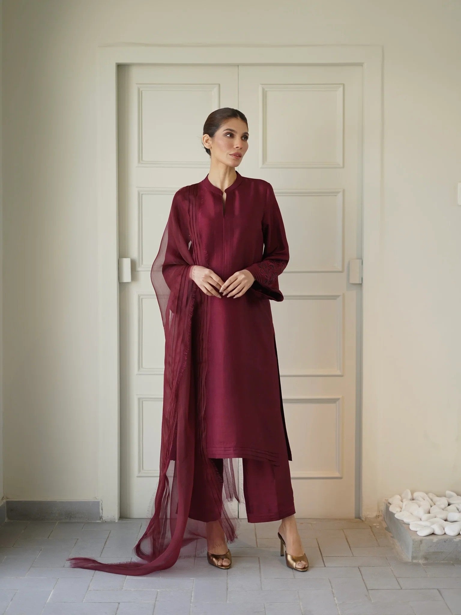 Berry - Beautiful Maroon Color Dress Berry - Beautiful Maroon Color Dress