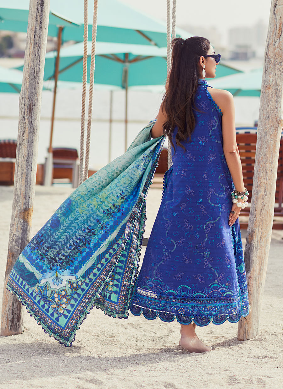 Beryl Deep Blue- W E S Luxury Ensemble '25 By- Farah Talib Aziz