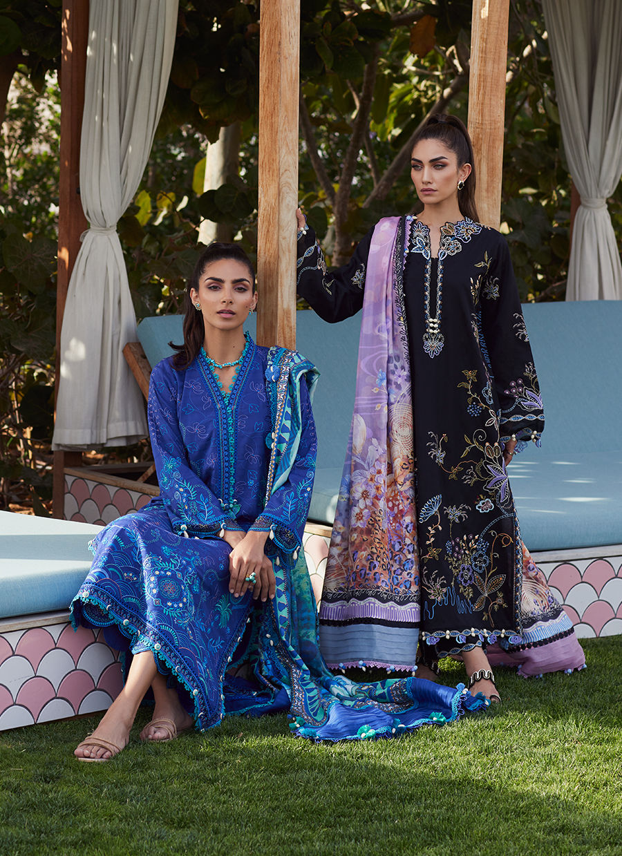 Beryl Deep Blue- W E S Luxury Ensemble '25 By- Farah Talib Aziz