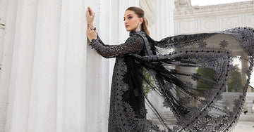 Black Embroidered Dress - Maria B Chiffon Collection