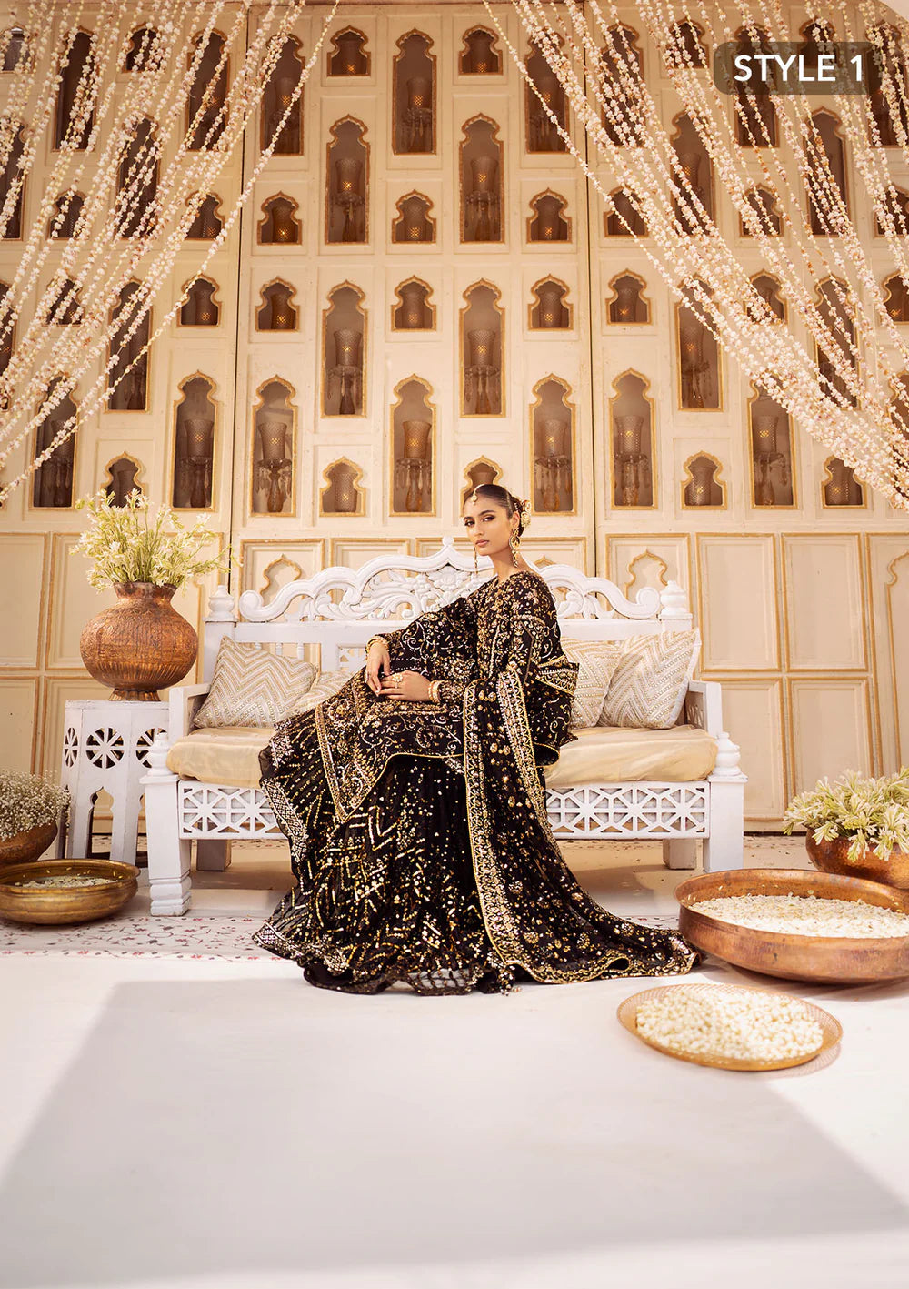 Black - Pakistani Wedding Formal Wear By AIK