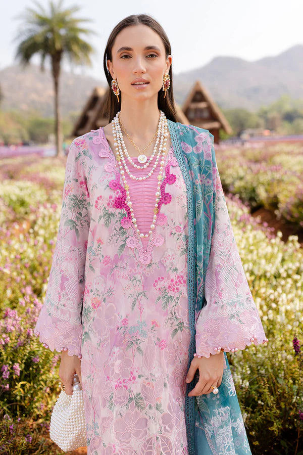 Bloom-01- Baby Pink Embroidered Printed Lawn Suit By- Nureh