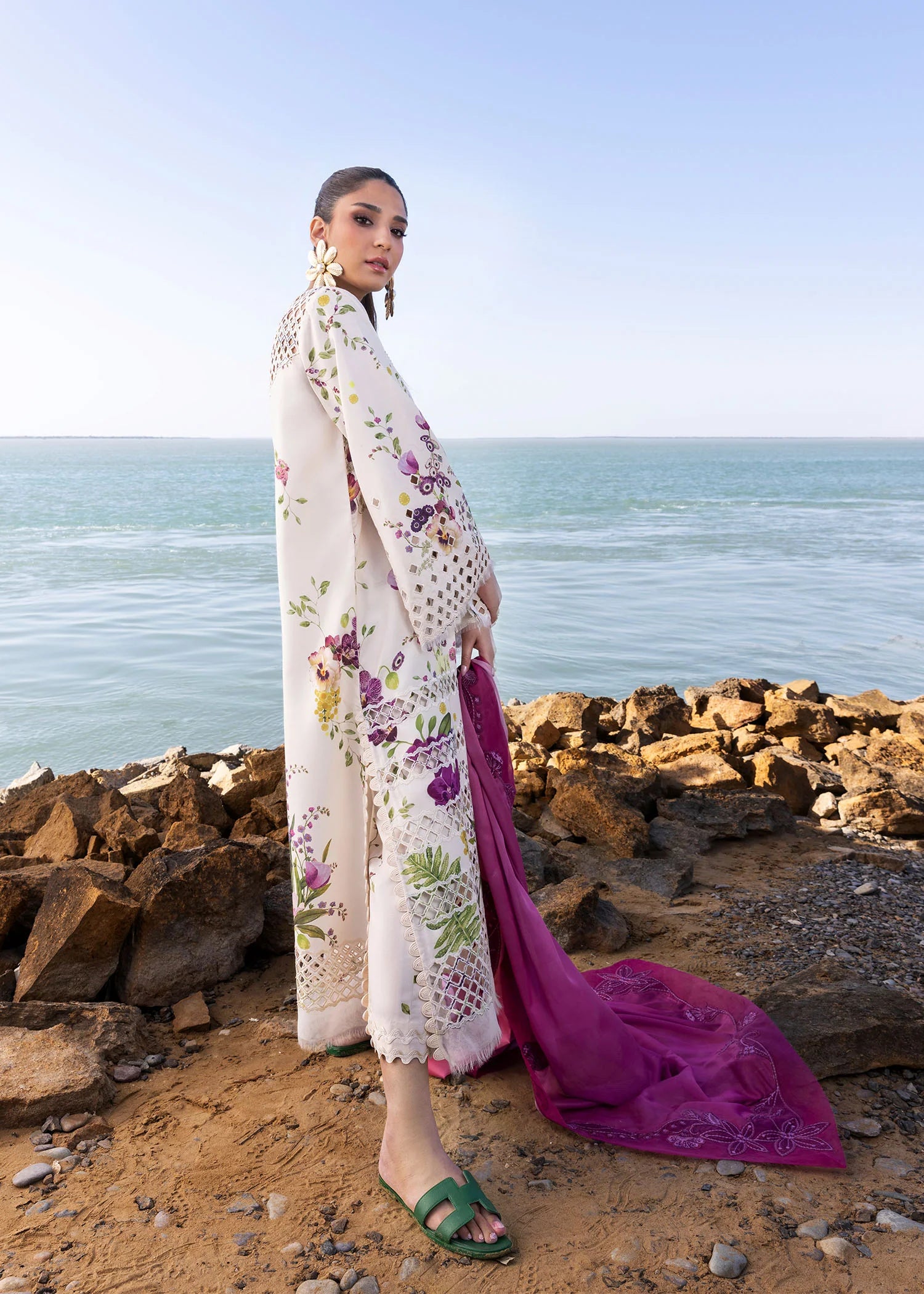 Bloom Bold - D4 A- Embroidered Lawn Outfit By- Crimson