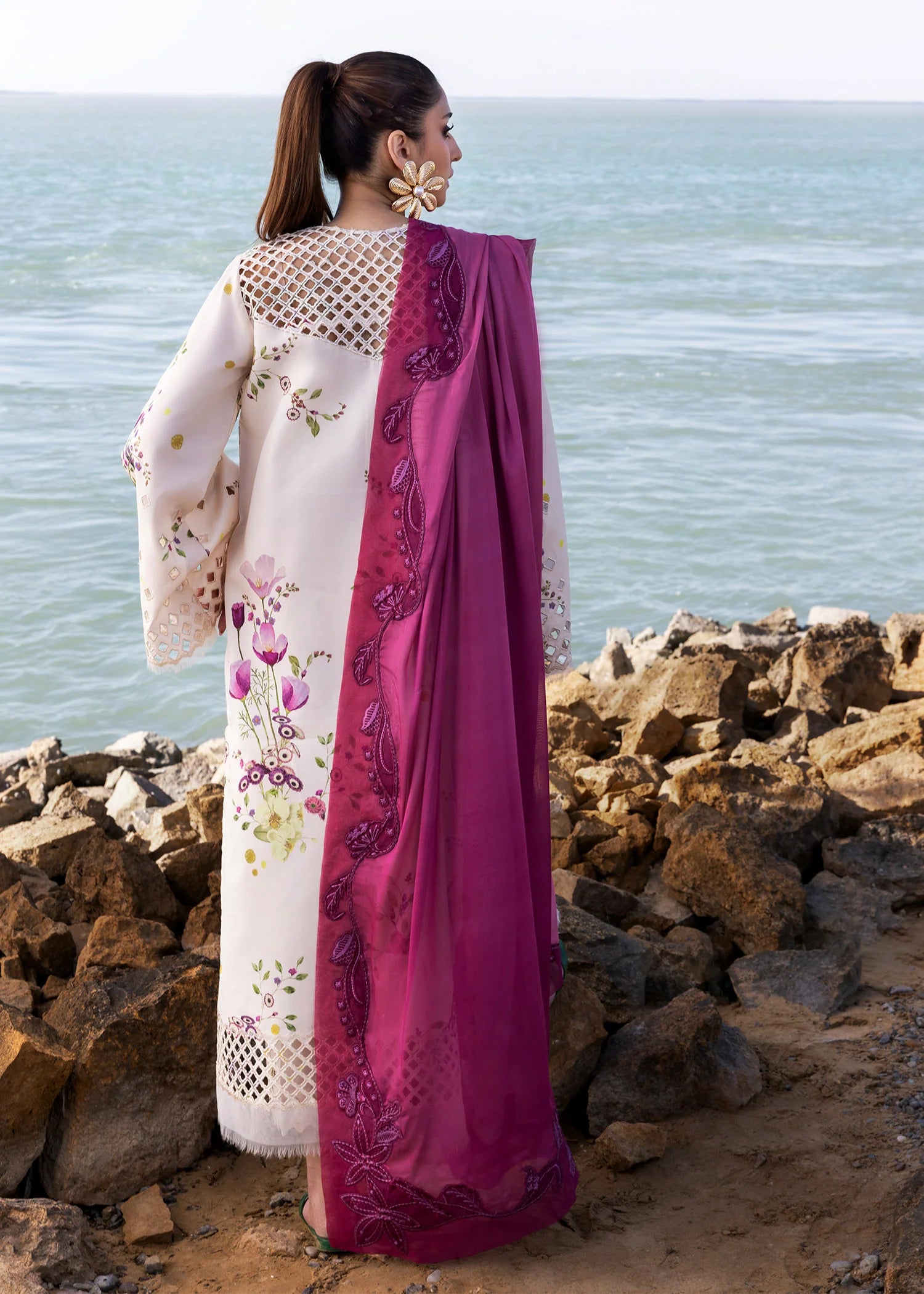 Bloom Bold - D4 A- Embroidered Lawn Outfit By- Crimson