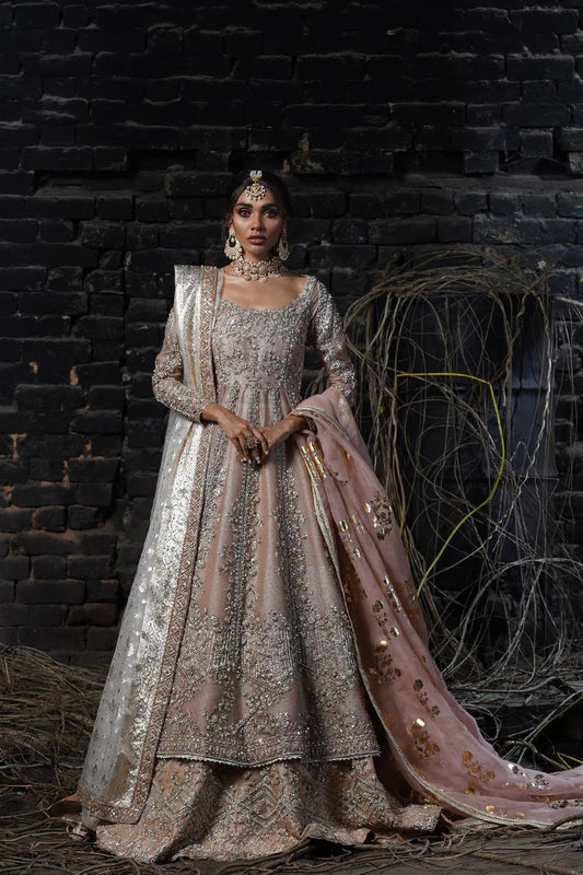 Blush Elegance - Pink Pishwas with Lehenga By Zuria Dor