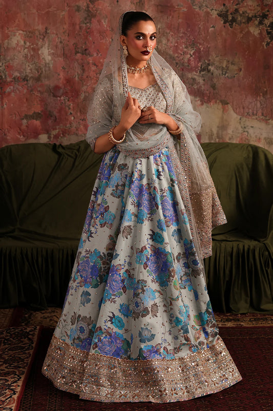 CMA-5-04 Charizma grey silk lehenga choli with embroidered blouse and sequin dupatta – Statement Wedding Edition festive & bridal outfit.