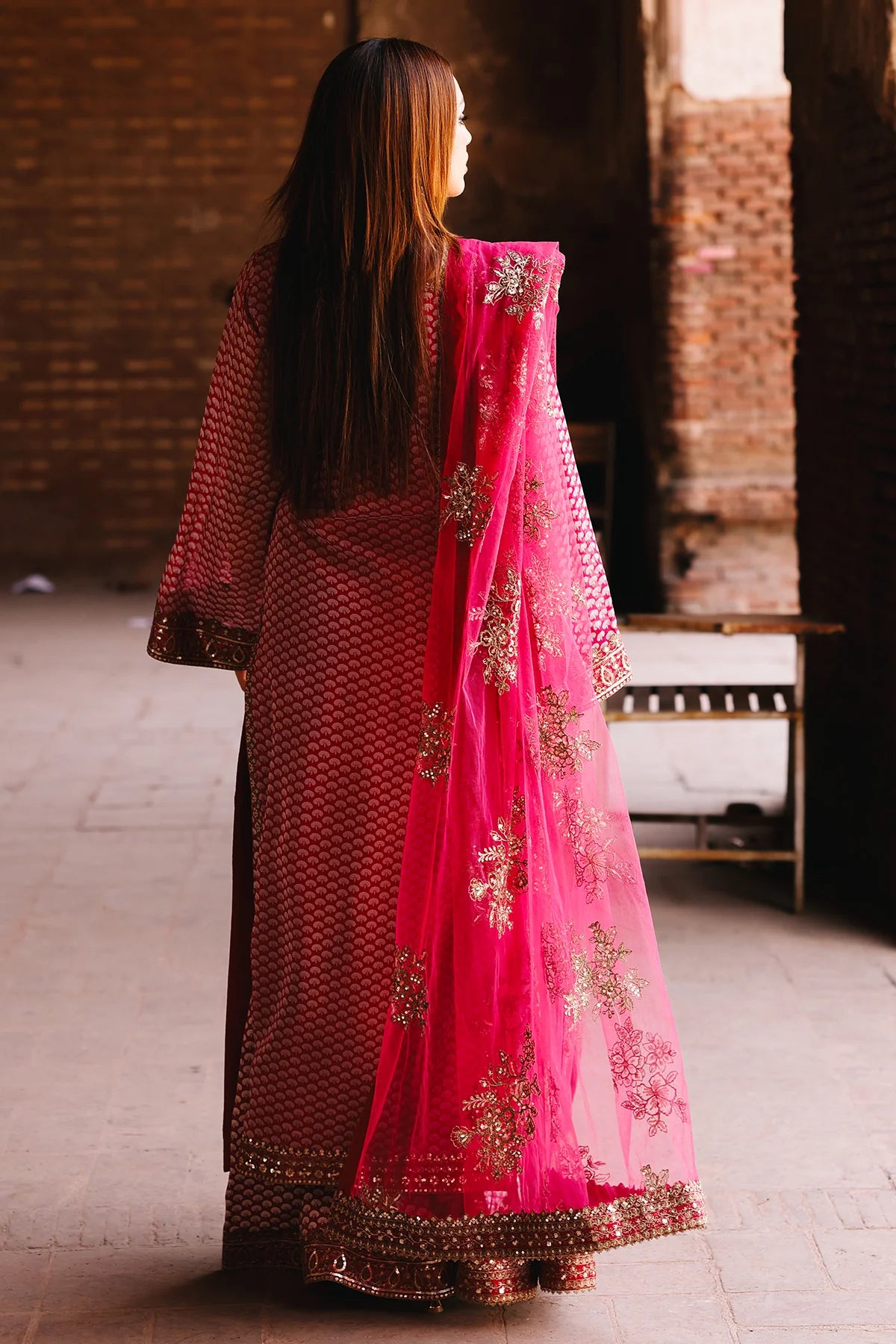 Charizma CMA-5-115A Fumes black chiffon embroidered 3PC suit