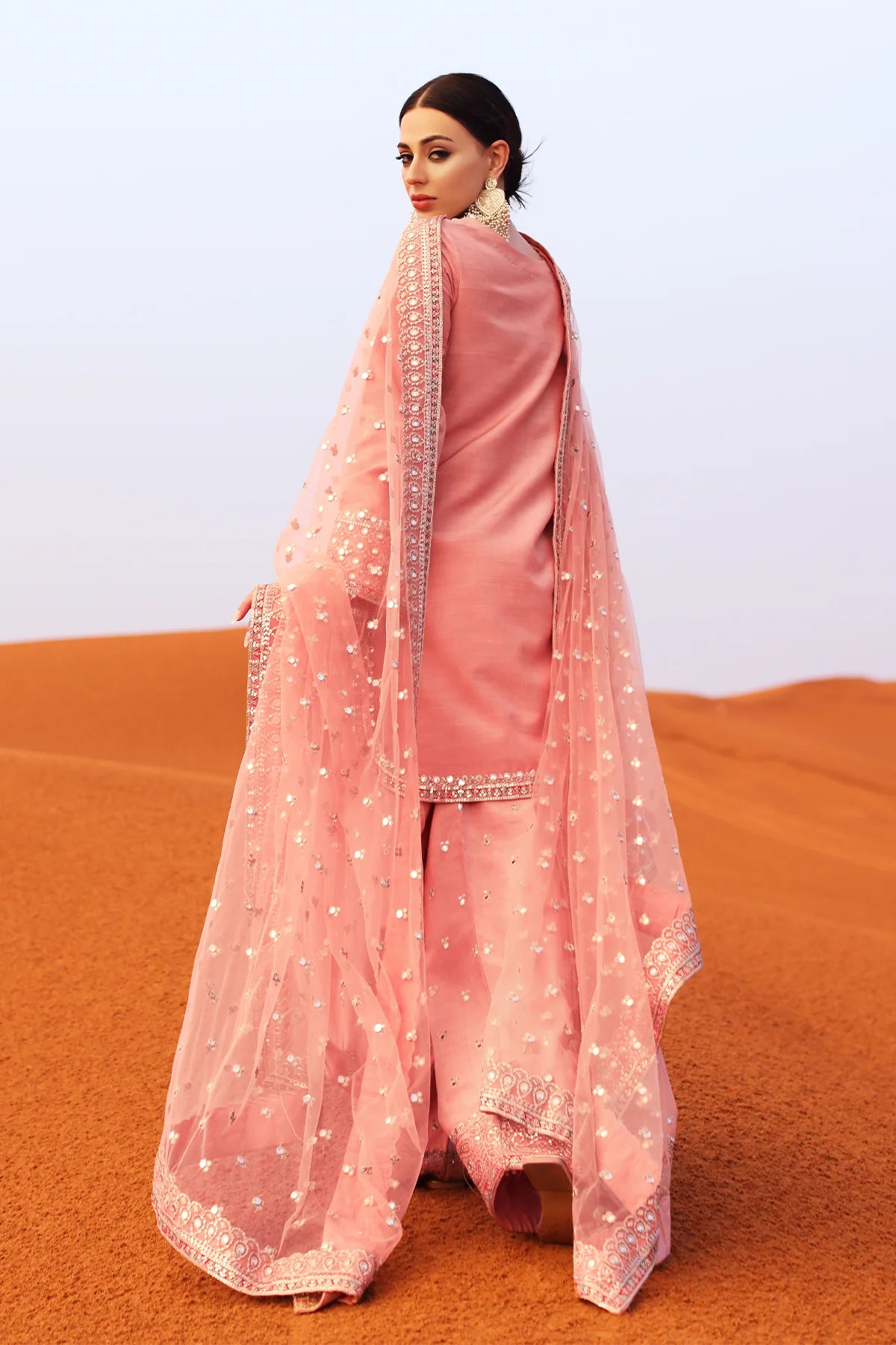 CMA-5-142 – Charizma Mi-Amor Raw Silk Embroidered 3PC Suit with dupatta and trouser, luxury Pakistani wear at Pakistanimoda online.