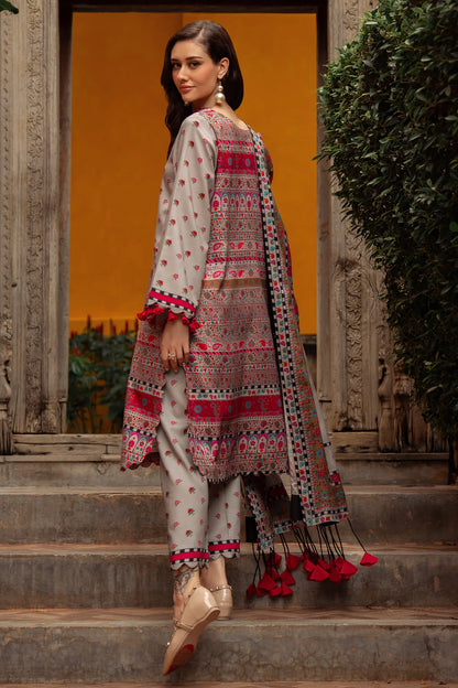 Buy CPW5-01 Charizma Grey Printed Linen Stitched 3PC Suit Online Pakistanimoda