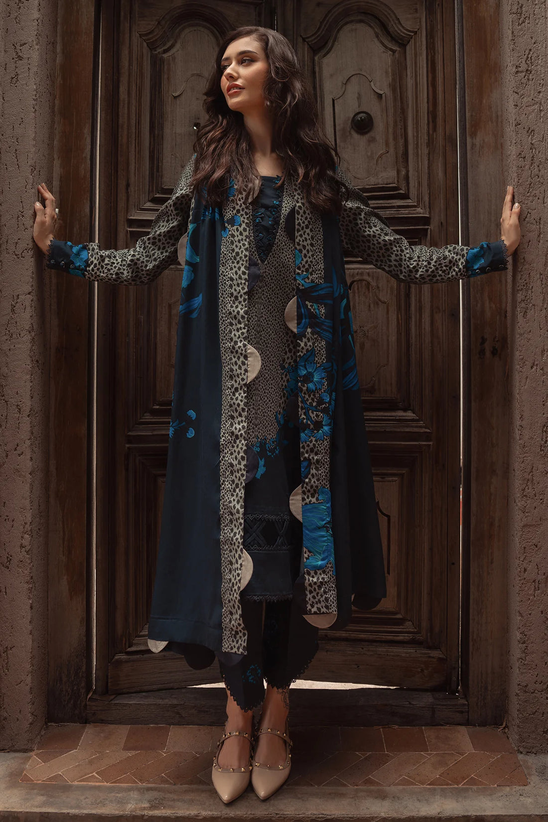 Buy CPW5-02 Charizma Navy Blue Printed Linen Stitched Outfit Online Pakistanimoda