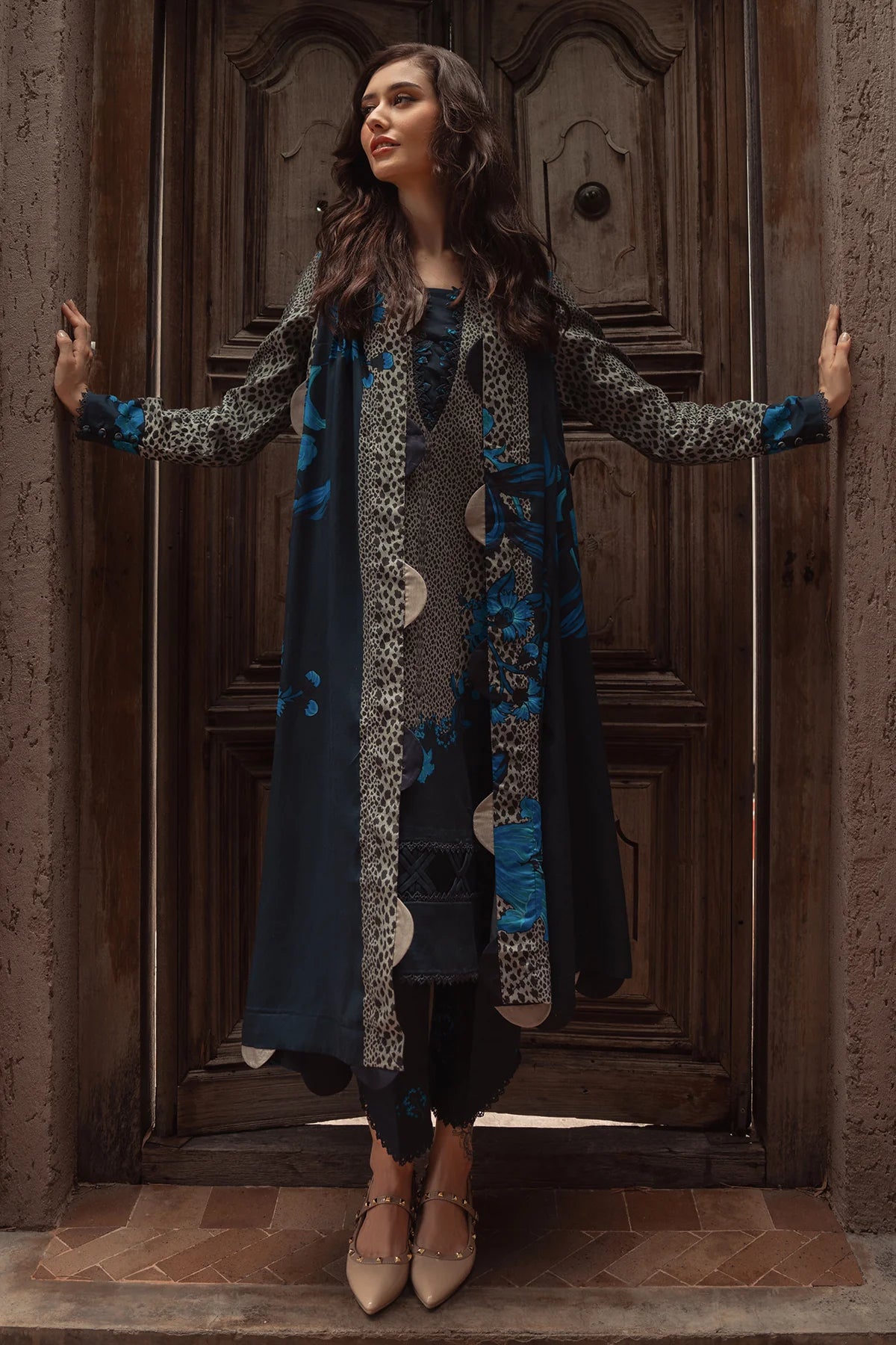 Buy CPW5-02 Charizma Navy Blue Printed Linen Stitched Outfit Online Pakistanimoda