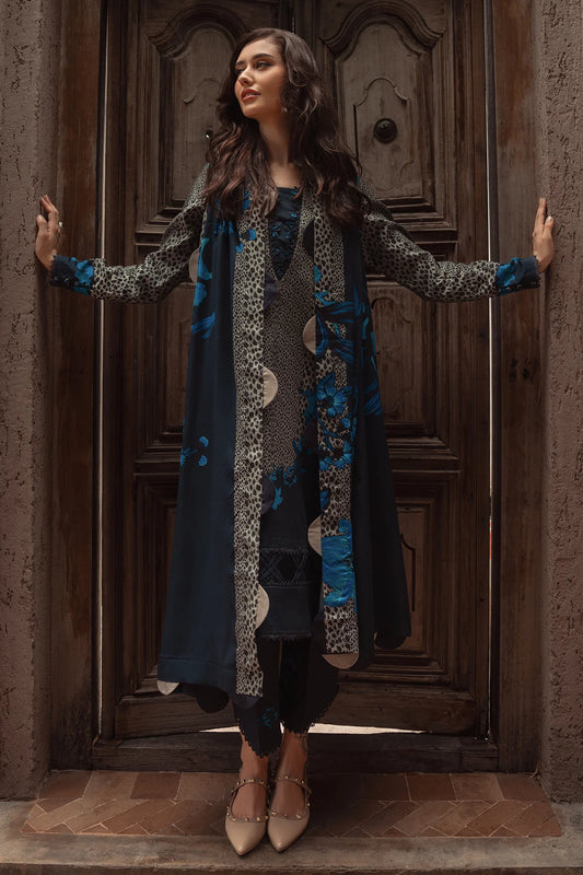 Buy CPW5-02 Charizma Navy Blue Printed Linen Stitched Outfit Online Pakistanimoda